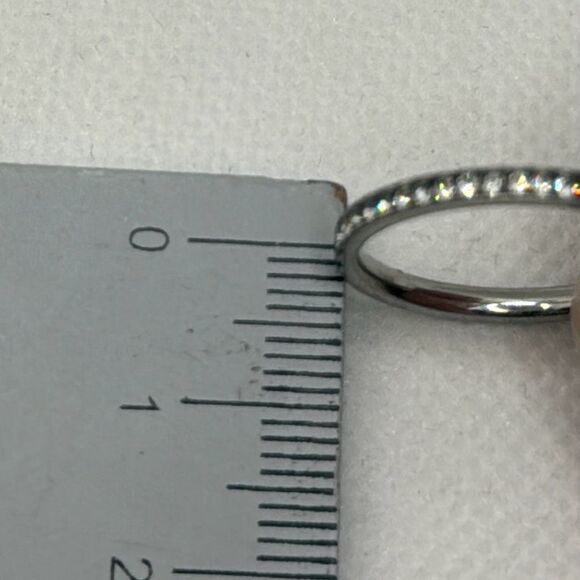 NWOT Size 10 1/4 Stainless steel and zircon eternity band - Picture 3 of 4